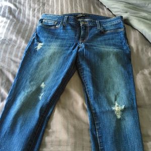 Joe's jeans. Size 31. With spandex very comfortable and lots of stretch.